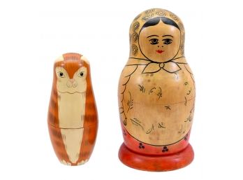 Two Sets Of Nesting Dolls