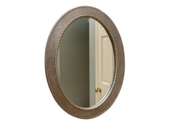 Decorative Beveled Glass Oval Shaped Wall Mirror