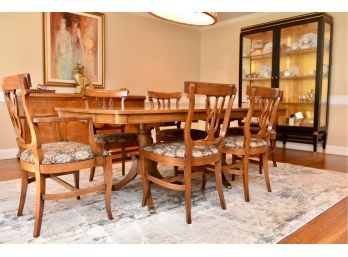 Rway Furniture Co. Double Pedestal Dining Room Table And Six Chairs