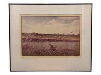 Sighed Robert Lyons Photograph Of A River And Landscape Dated 1981