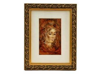 Signed Edna Hibel Framed Portrait Print