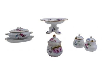 Royal Crown Chantilly Rose Sugar Bowl, Hammersley Victorian Violets Pedestal Bowl And More