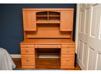 Palliser Seven Drawer Desk With Hutch With Lockable Cabinets