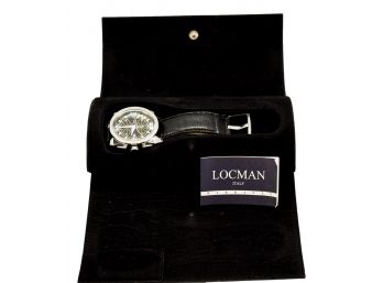 Locman Italy Crazy Horse Chronograph R.160 Watch With Leather Band In Original Case 5477