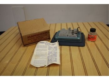 Vintage Mansfield Auto-Splicer 8 And 16 MM Film Splicer In Original Box