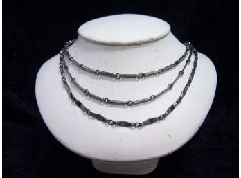 Silver Plated Three Strand Necklace