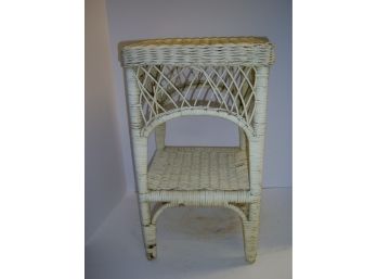 Vintage Wicker Two Tier Plant Stand