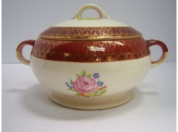 Vintage Royal China Warranted 22 KT Gold Trimmed Lidded Serving Bowl