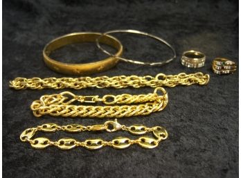 Vintage Lot Of Silver/Gold Plated Bracelets And Rings