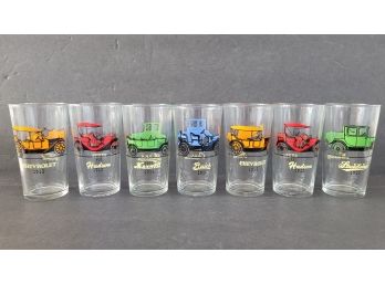 Vintage Hazel Atlas Antique Car Design Glassware