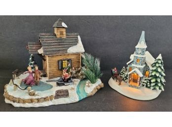 Vintage Light Up Christmas Village Ornaments