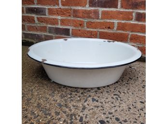 Antique Enamel Oval Wash Basin