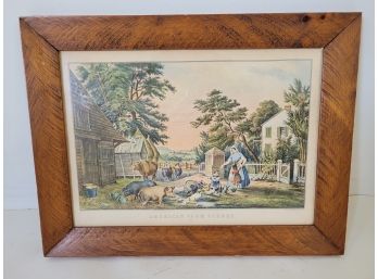 Framed Reprint From Litho American Farm Scenes By N. Currier