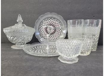 Vintage Clear Glass And Serving Ware