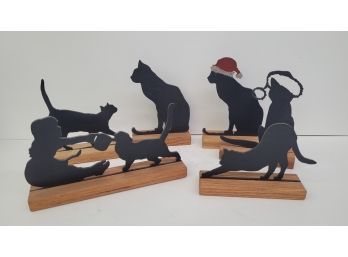 William Hofferth Wooden Silhouettes Cat Lovers Signed By The Artist