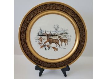 Vintage Limited Edition Pickard Collectible Plate Called White Tailed Deer 632 Of 2500