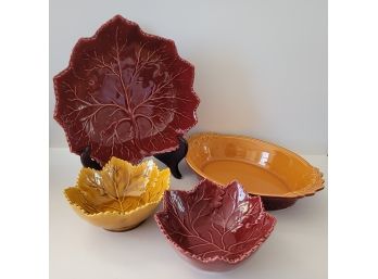 Nice Autumn Leaf Design Kitchen Serving Ware