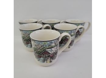 Johnson Bros The Friendly Village The Covered Bridge Cups