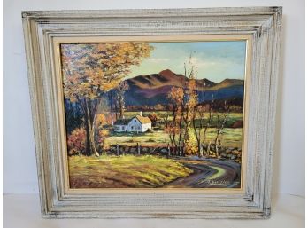 Vintage Framed Oil On Canvas By J. Dziekan