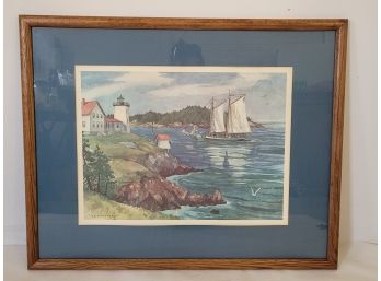 Beautiful Framed Watercolor By Y. E Soderberg