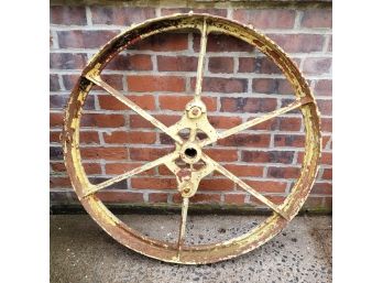 Large Heavy Antique Iron Farm Tractor Wheel