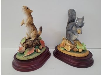 Chipmunk & Grey Squirrel Figurines By Andrea