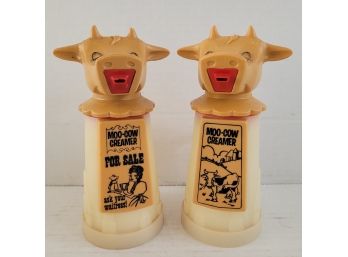 Vintage Whirley Industries Moo Cow Creamers Plastic Dispensers