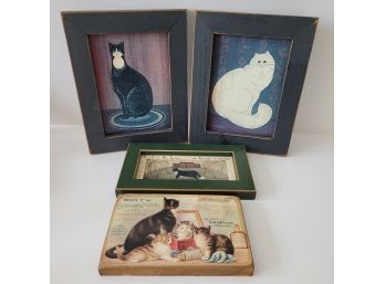 Framed Warren Kimble Cat Art With Others