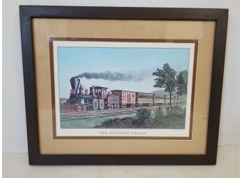 Framed Reprint Litho By Currier & Ives The Express Train