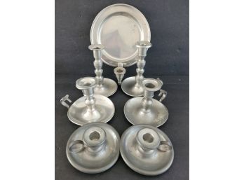 Vintage Woodbury Pewter Candle Stick Collection