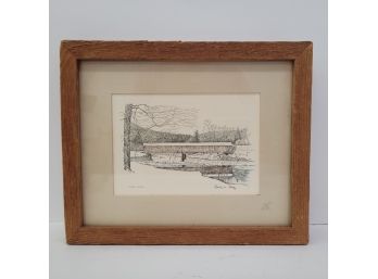 Pencil Signed Framed Pen And Ink Print By Clark M. Goff