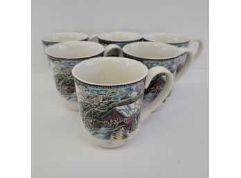 Johnson Bros The Friendly Village The Covered Bridge Cups