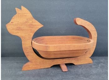 Unique Wooden Collapsing Cat Bowl