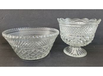 Vintage Glass Fruit And Trifle Bowls