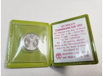 Israeli Qumran Commemorative Coin With Case And Cert (850 SILVER)