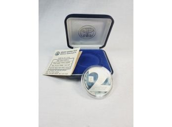 1983 Silver Proof Valour Coin 35th Anniversary Independence  Approx 1 Oz (850 SILVER) With Case And Cert