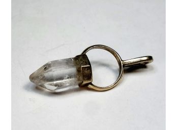 Sterling Silver  Clear Quartz Crystal Point Chakra Pendant