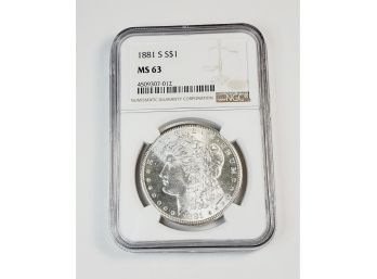 SUPER-----1881-S MS63 Morgan Dollar Graded NGC Certified