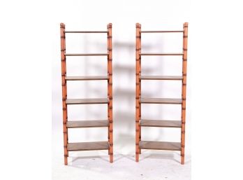 Pair Of Bamboo Bookshelves