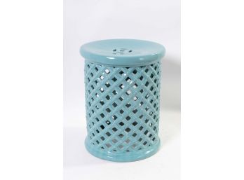 Blue Ceramic Garden Stool