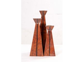 Trio Of Birdseye Maple Candlesticks