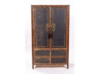 Asian Rattan & Bamboo Media Cabinet