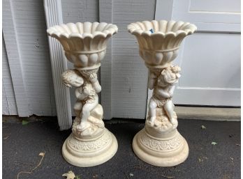 438, Pair Of Cherub Style Planters