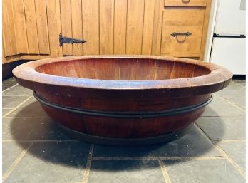 Large Antique Japanese Wooden Baby Bath (25' Diameter)