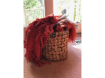 Decorative Basket With Throw