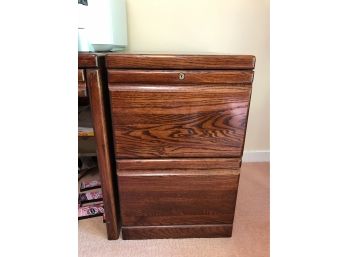 Rich Dark Wood 2 Drawer File Cabinet