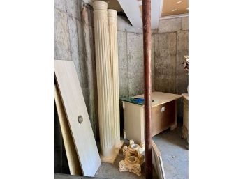 Faux Hand Painted Ionic Columns - A Pair