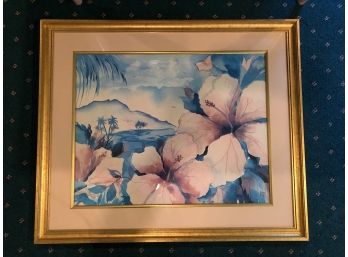 Framed Water Color Print Of Bali