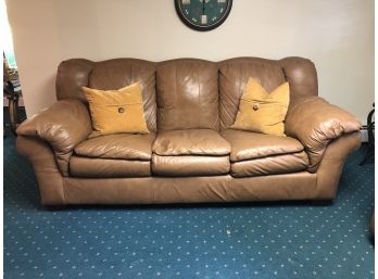 Oversized Leather Sofa And Love Seat Pair 84' And 64'