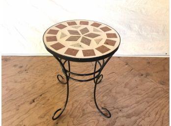 Indoor Outdoor Metal And Mosaic Drinks Table